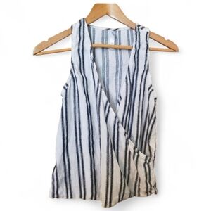 RVCA Striped Faux Wrap Sleeveless Top - Small